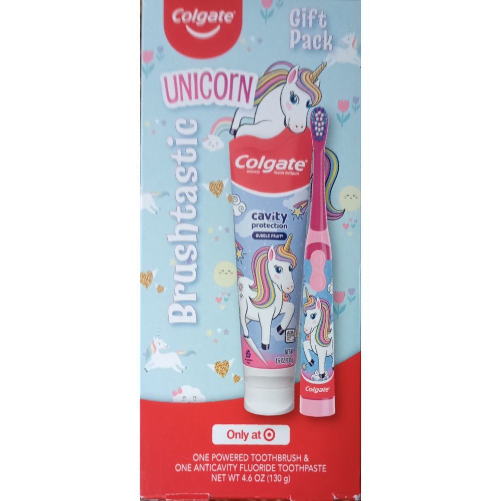 Colgate‎ Unicorn Brushtastic Gift Set 1 Toothbrushe With Toothpaste NIB